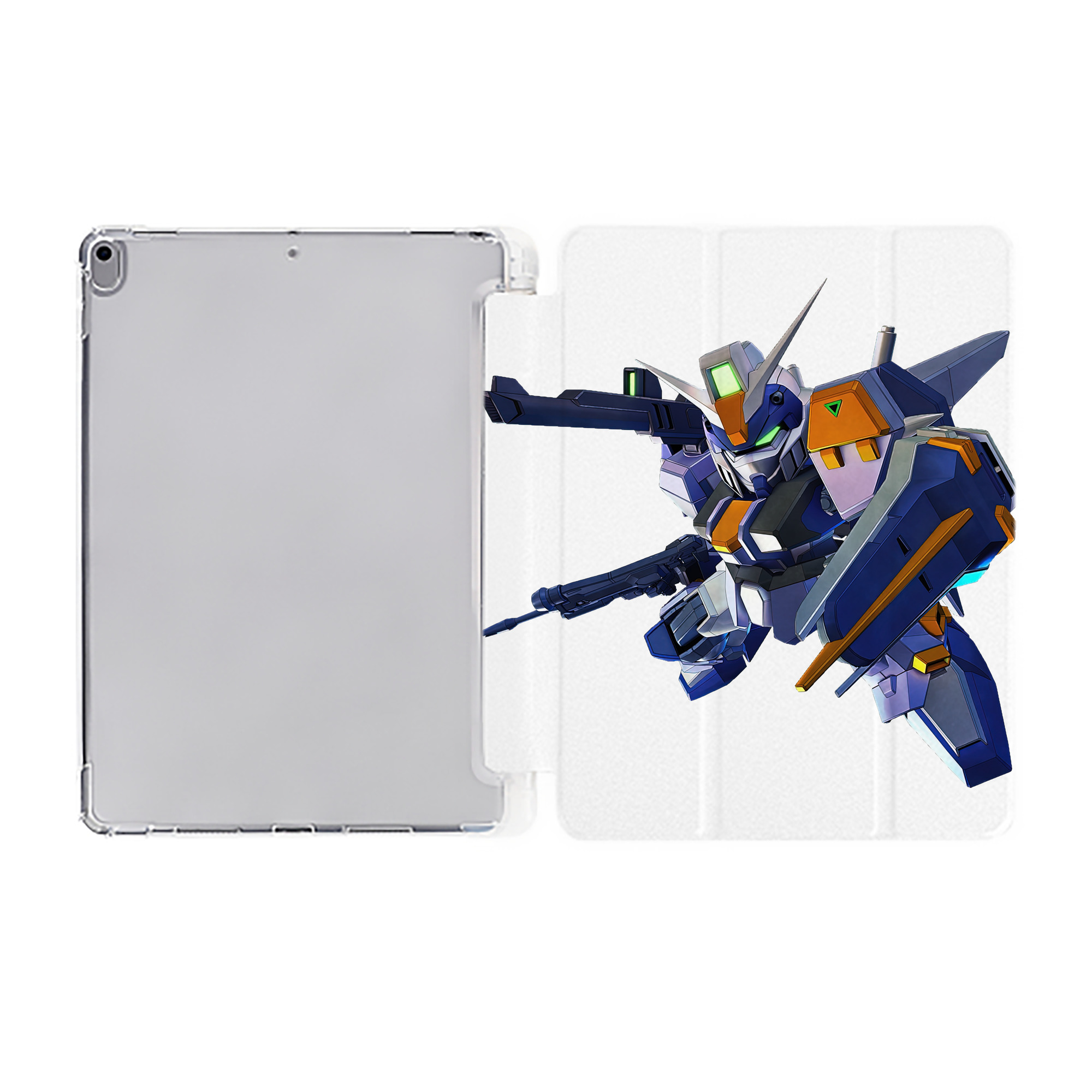 （画像用） 機動戦士ガンダム Mobile Suit Gundam IPad ケース ペン収納付き 三つ折りスタンド PUレザー×シリコン 対応機種9.5/10.5/10.9インチ